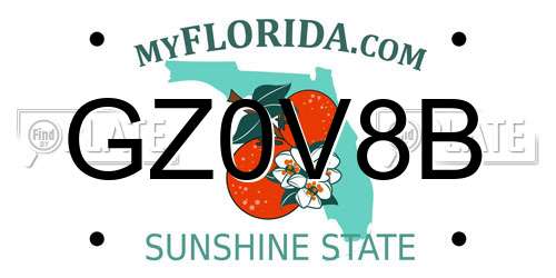 GZ0V8B Florida License Plate