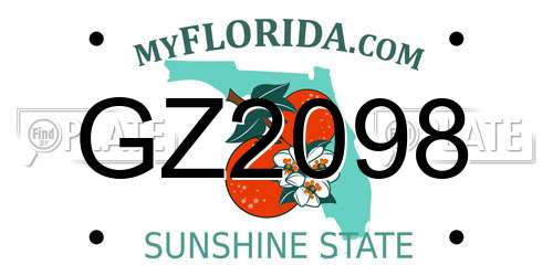 GZ2098 Florida License Plate