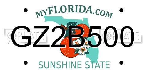 GZ2B500 Florida License Plate