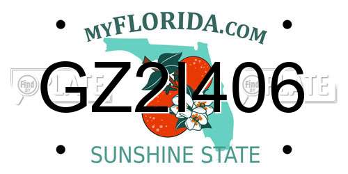 GZ2I406 Florida License Plate