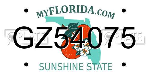 GZ54075 Florida License Plate
