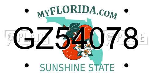 GZ54078 Florida License Plate