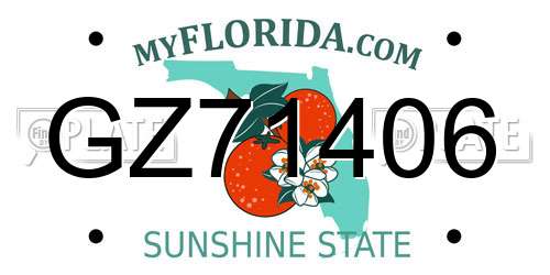 GZ71406 Florida License Plate