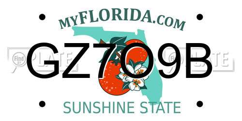 GZ7O9B Florida License Plate