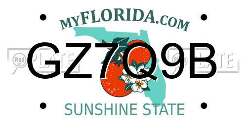 GZ7Q9B Florida License Plate