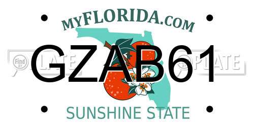 GZAB61 Florida License Plate