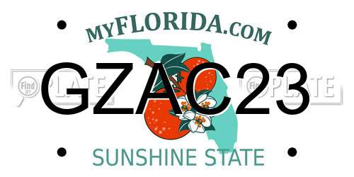 GZAC23 Florida License Plate