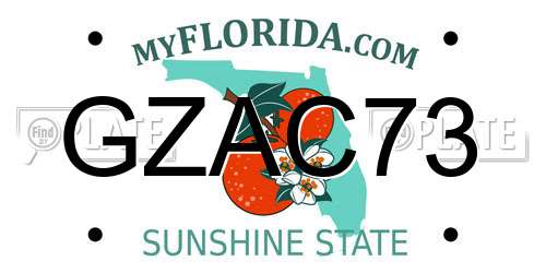 GZAC73 Florida License Plate