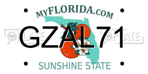 GZAL71 Florida License Plate