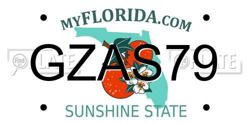 GZAS79 Florida License Plate