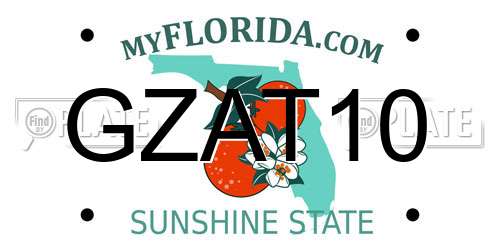 GZAT10 Florida License Plate