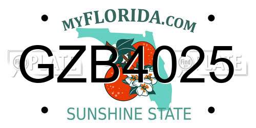 GZB4025 Florida License Plate