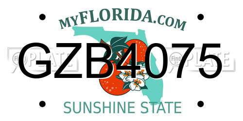 GZB4075 Florida License Plate