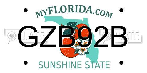 GZB92B Florida License Plate