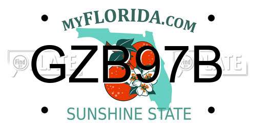 GZB97B Florida License Plate