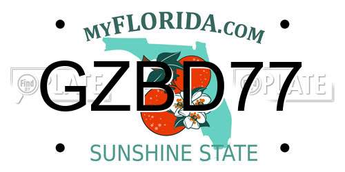 GZBD77 Florida License Plate