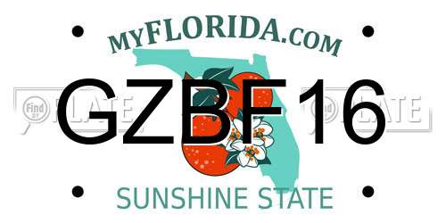 GZBF16 Florida License Plate