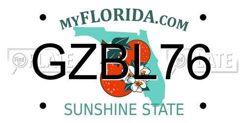GZBL76 Florida License Plate