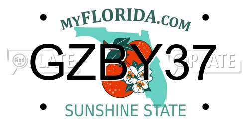 GZBY37 Florida License Plate