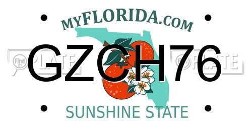 GZCH76 Florida License Plate