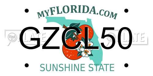 GZCL50 Florida License Plate