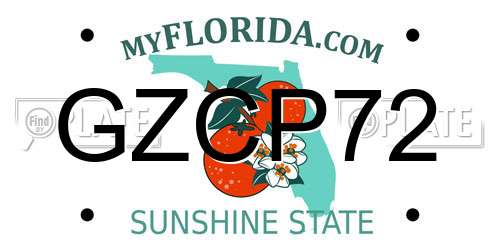 GZCP72 Florida License Plate