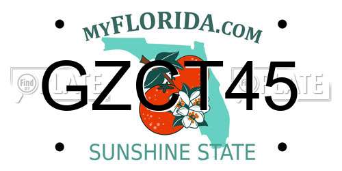 GZCT45 Florida License Plate