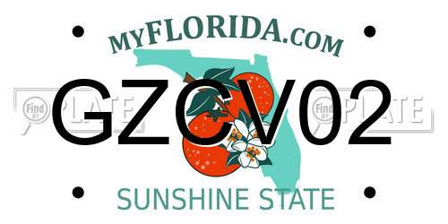 GZCV02 Florida License Plate