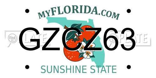 GZCZ63 Florida License Plate