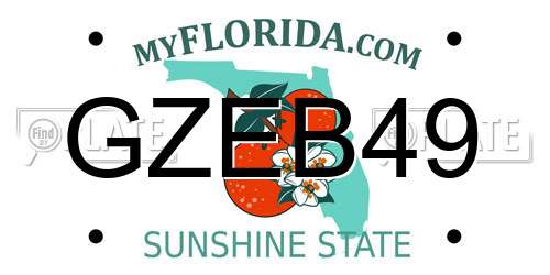 GZEB49 Florida License Plate