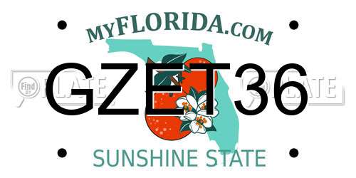 GZET36 Florida License Plate
