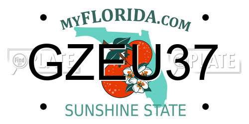 GZEU37 Florida License Plate