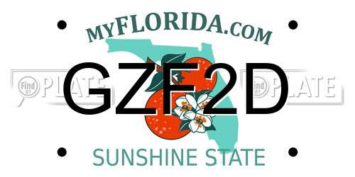 GZF2D Florida License Plate