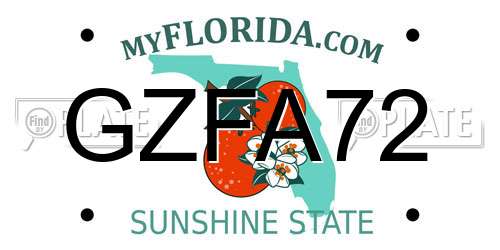 GZFA72 Florida License Plate