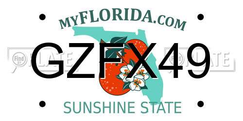 GZFX49 Florida License Plate