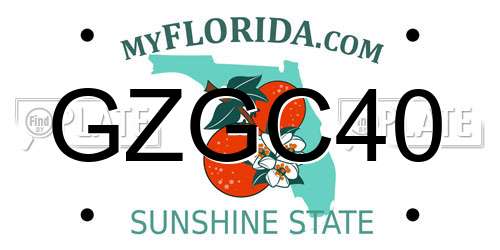 GZGC40 Florida License Plate
