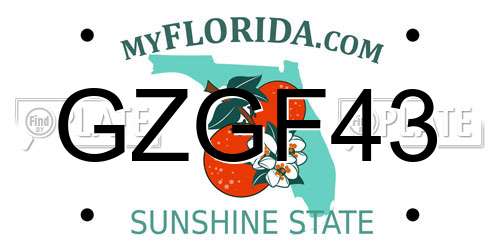 GZGF43 Florida License Plate