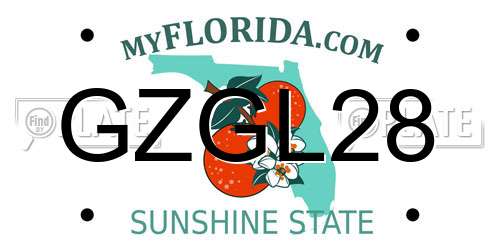 GZGL28 Florida License Plate