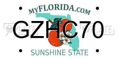 GZHC70 Florida License Plate