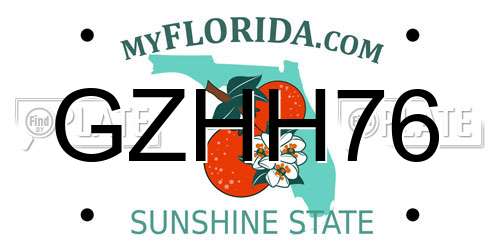GZHH76 Florida License Plate