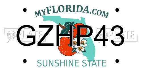 GZHP43 Florida License Plate