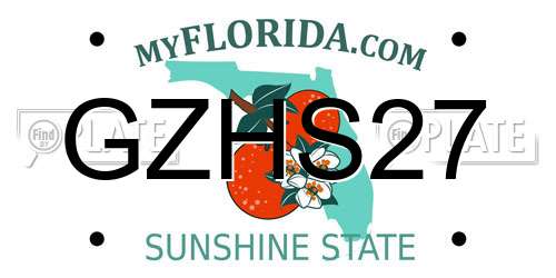 GZHS27 Florida License Plate