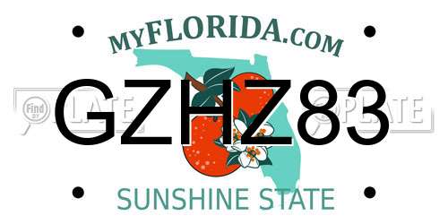 GZHZ83 Florida License Plate