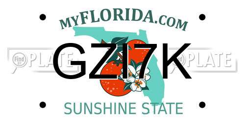 GZI7K Florida License Plate