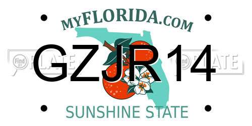GZJR14 Florida License Plate