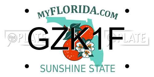 GZK1F Florida License Plate