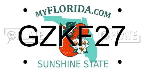 GZKF27 Florida License Plate