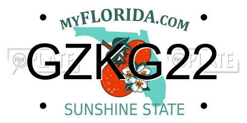 GZKG22 Florida License Plate