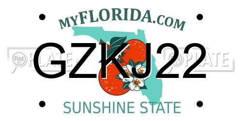 GZKJ22 Florida License Plate