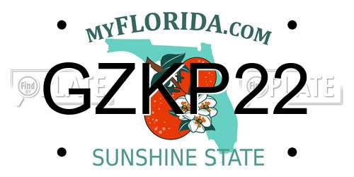 GZKP22 Florida License Plate